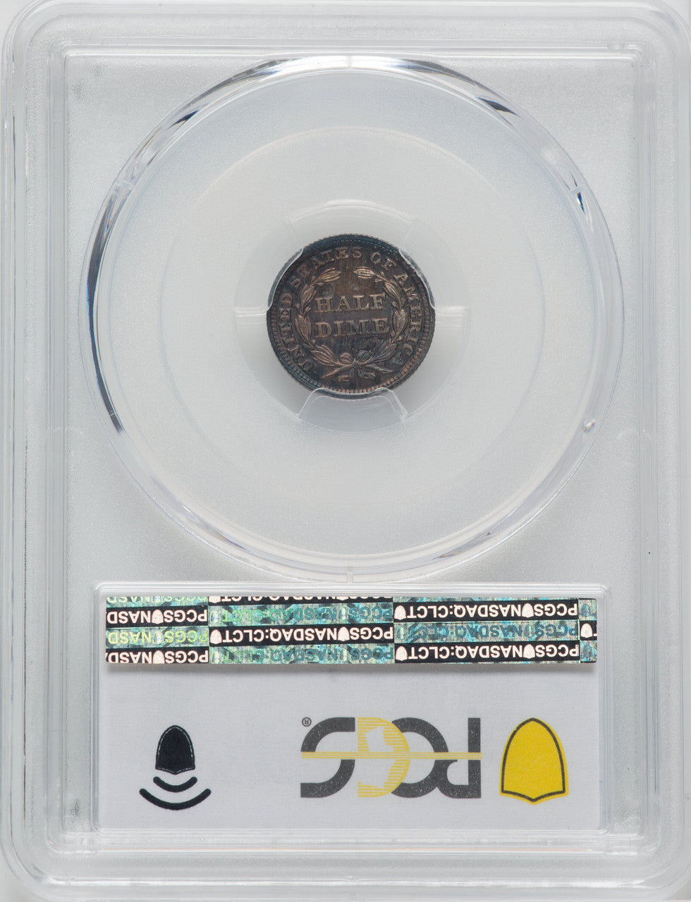 1849/8 H10C CAC Seated Half Dime PCGS MS66+