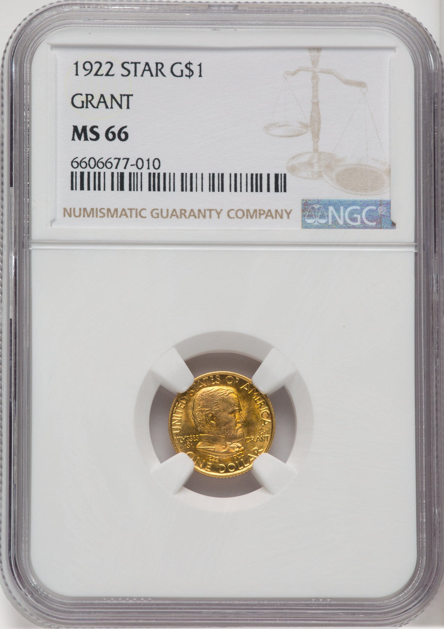 1922 G$1 Grant With Star Commemorative Gold NGC MS66