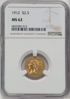 1912 $2.50 Indian Quarter Eagle NGC MS62