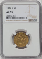 1877-S $5 Liberty Half Eagle NGC AU53