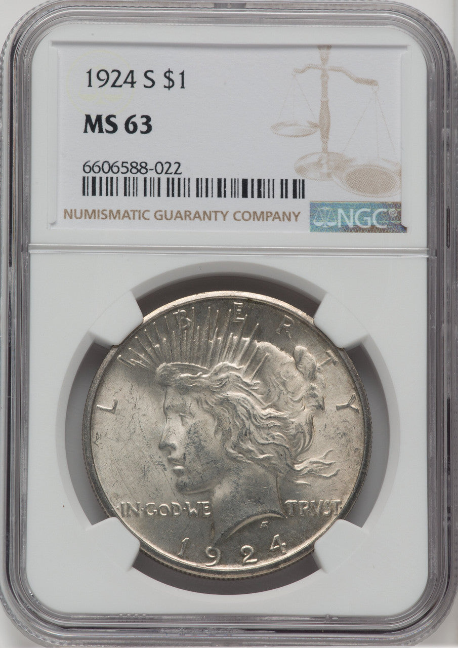 1924-S $1 Peace Dollar NGC MS63
