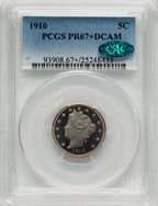 1910 5C CAC Proof Liberty Nickel PCGS PR67+