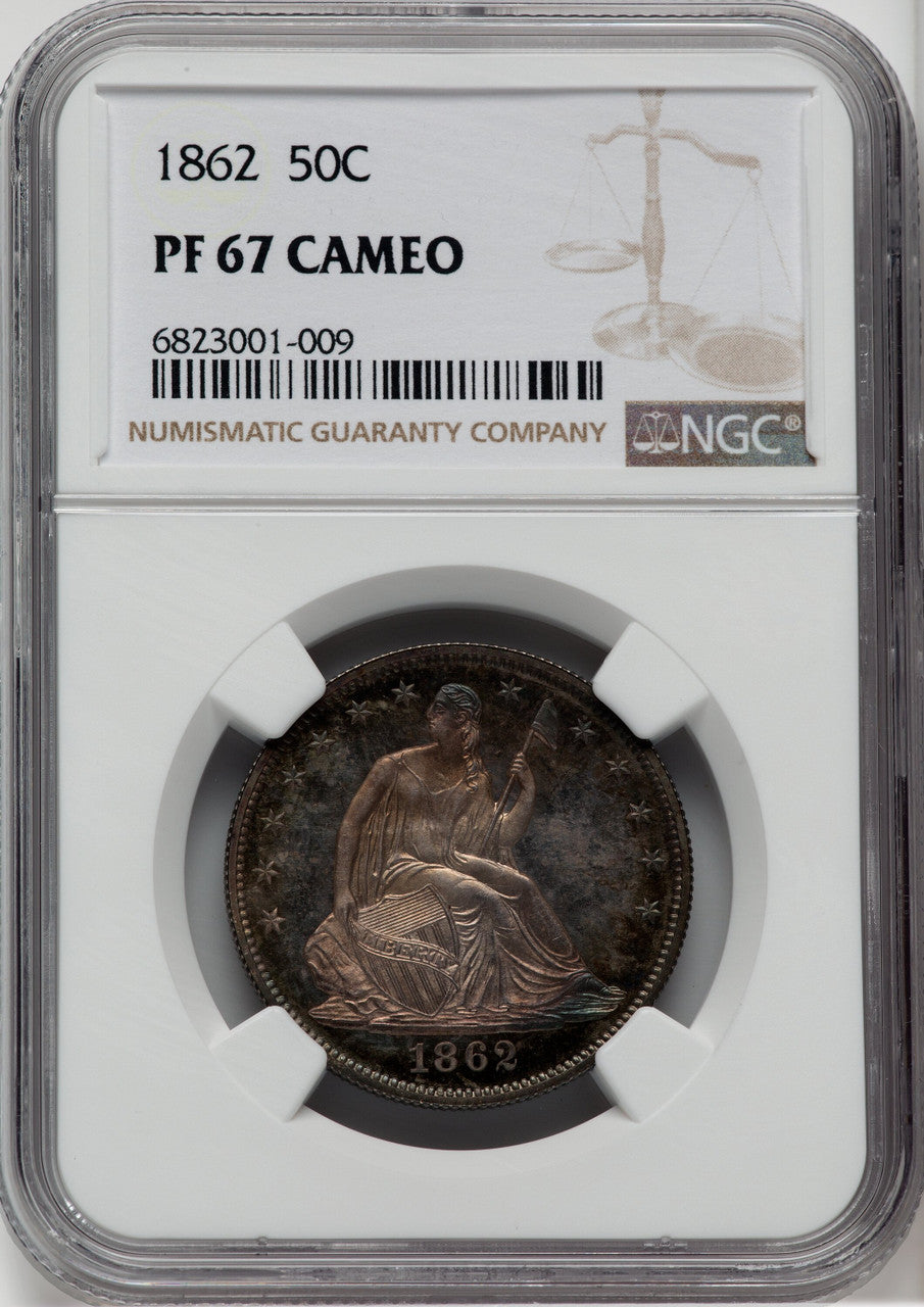 1862 50C CA Proof Seated Half Dollar NGC PR67
