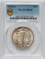 1935-S 50C Walking Liberty Half Dollar PCGS MS65