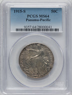 1915-S 50C Panama-Pacific Commemorative Silver PCGS MS64