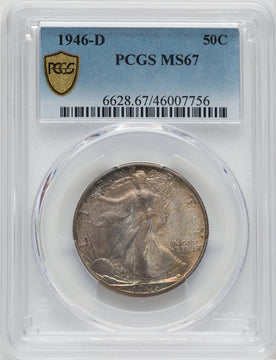 1946-D 50C Walking Liberty Half Dollar PCGS MS67