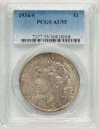 1934-S $1 Peace Dollar PCGS AU55