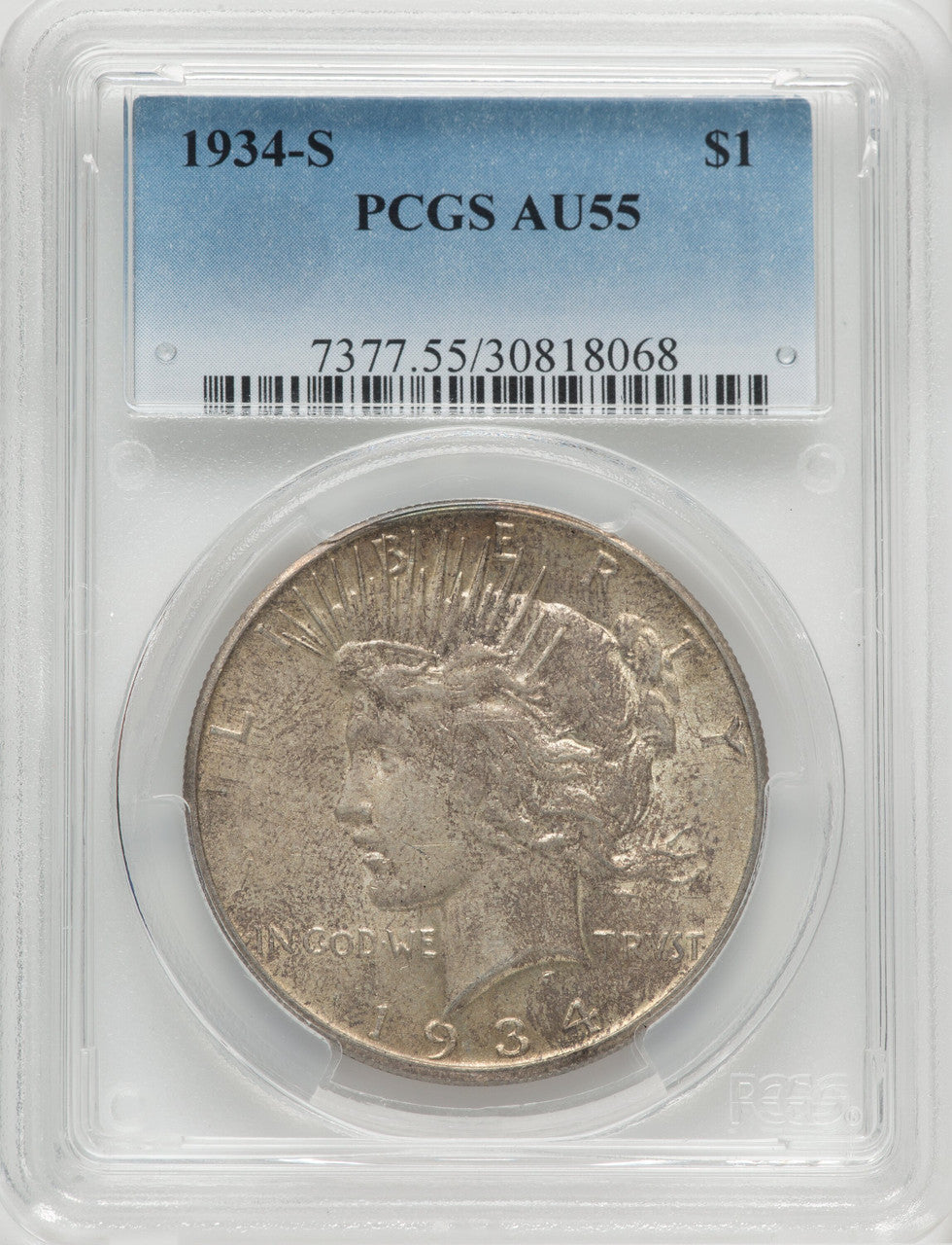 1934-S $1 Peace Dollar PCGS AU55