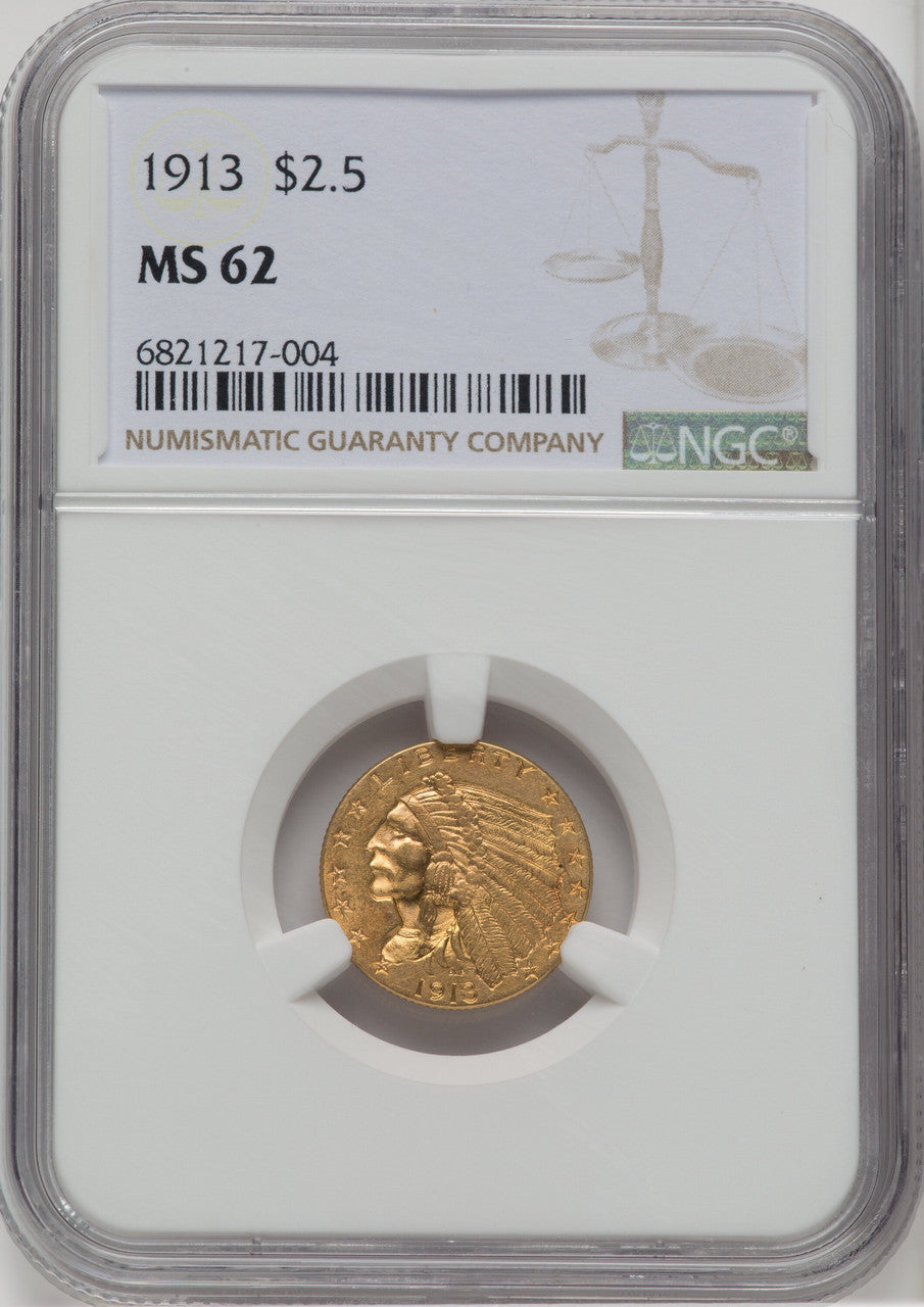 1913 $2.50 Indian Quarter Eagle NGC MS62 (763090061)