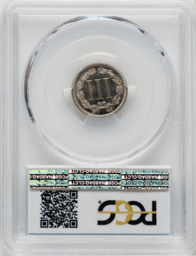 1870 3CN CA CAC Proof Three Cent Nickel PCGS PR65