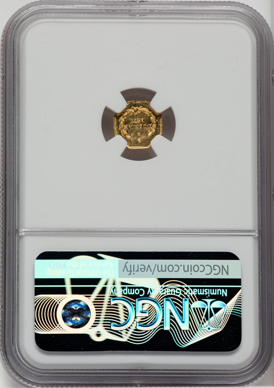 1871 50C BG-912 PL California Fractional Gold NGC MS62