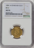 1804 $2.50 BD-2 Early Quarter Eagle NGC AU55
