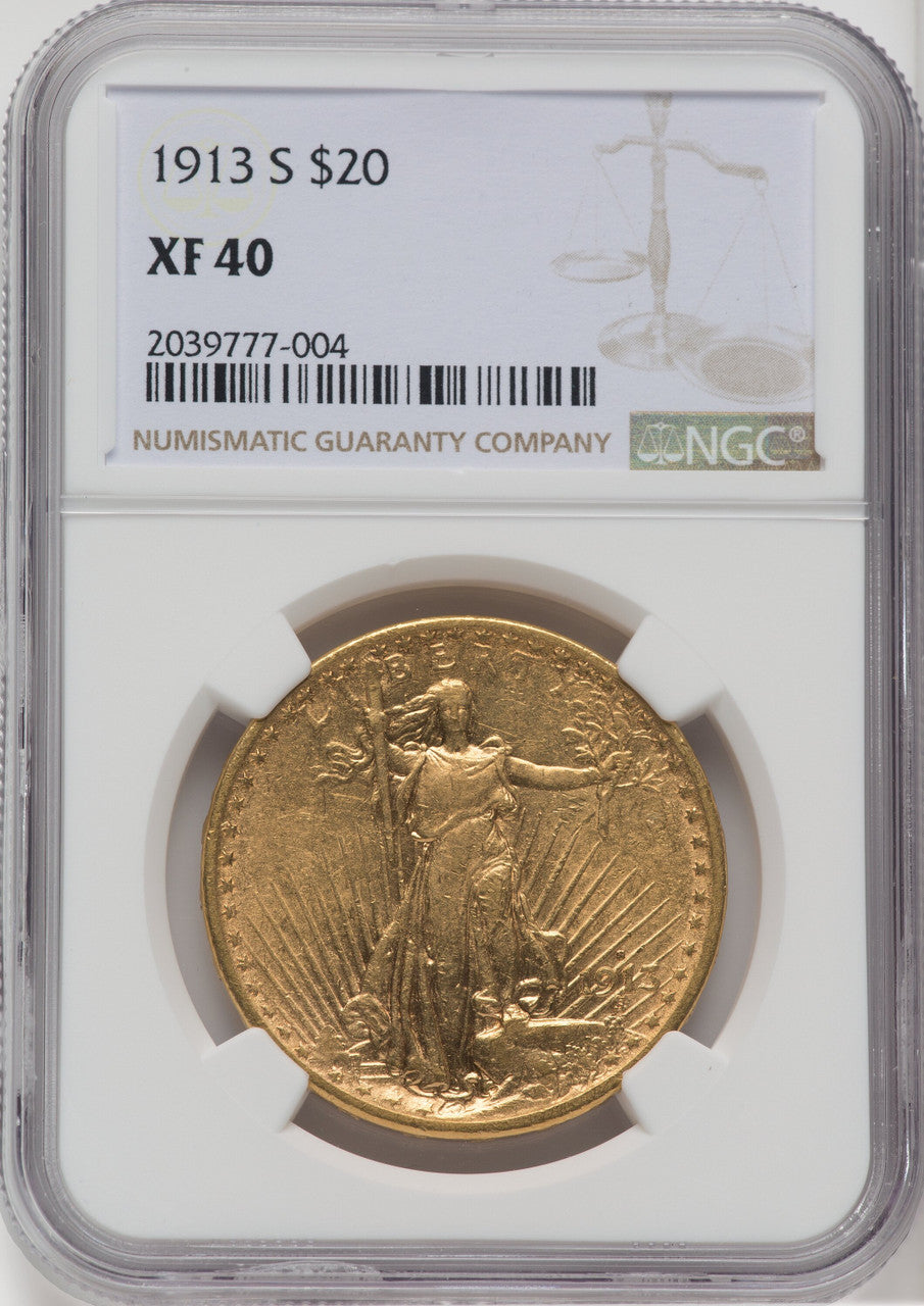 1913-S $20 Saint-Gaudens Double Eagle NGC XF40