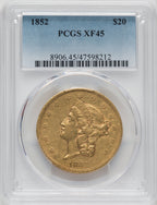 1852 $20 Liberty Double Eagle PCGS XF45