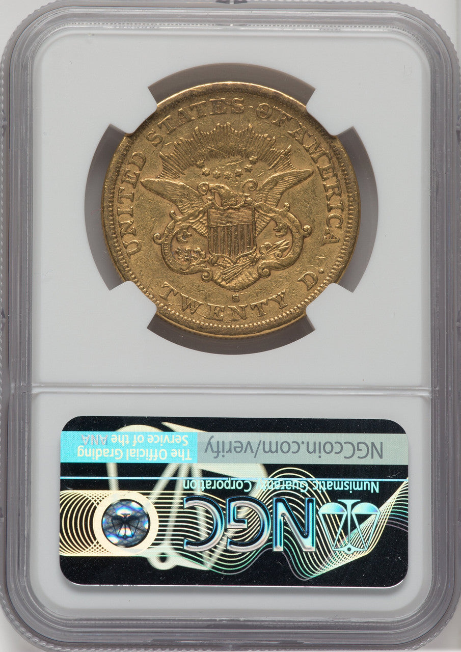 1865-S $20 Liberty Double Eagle NGC XF45