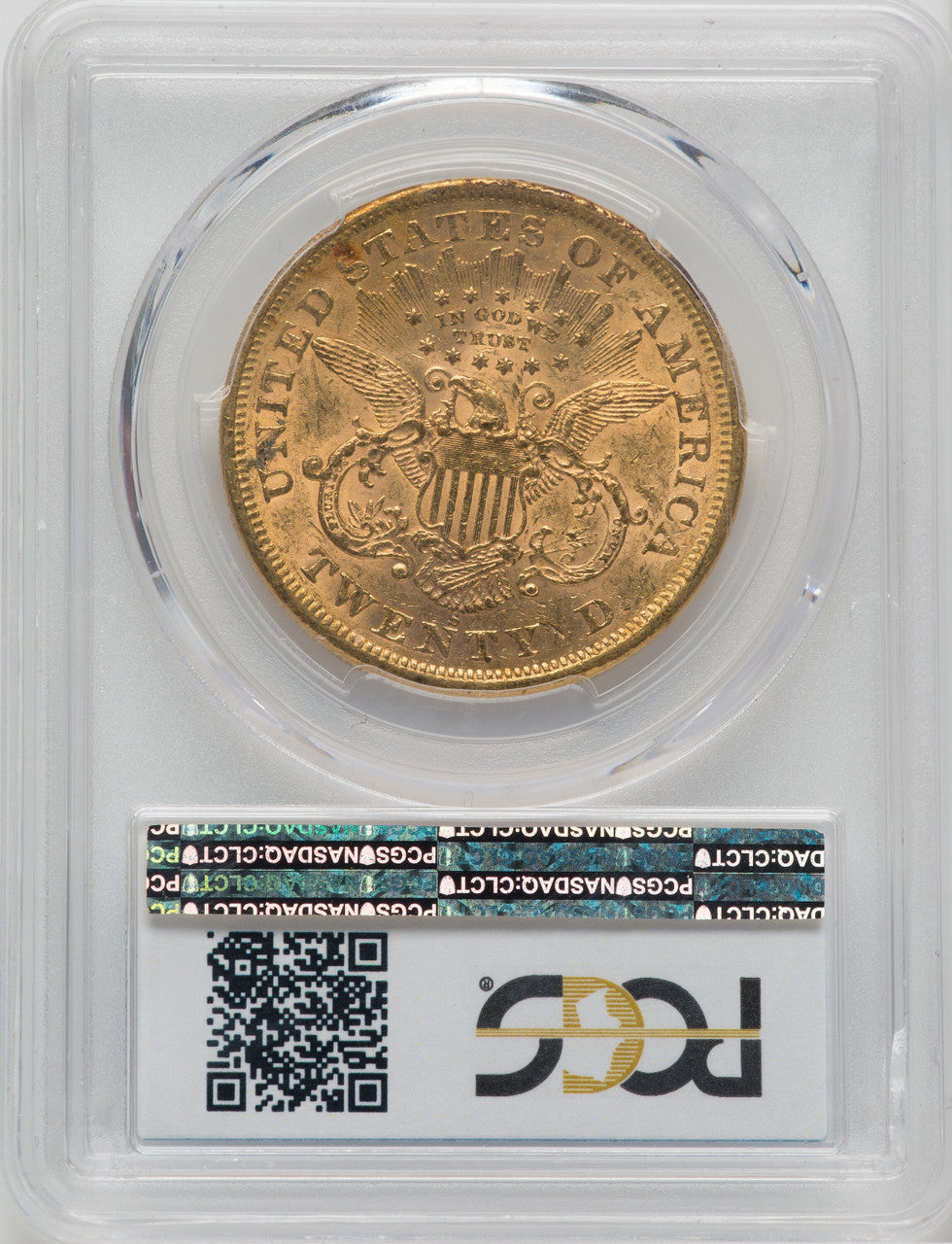 1867-S $20 Liberty Double Eagle PCGS MS60