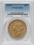 1870-S $20 Liberty Double Eagle PCGS XF40