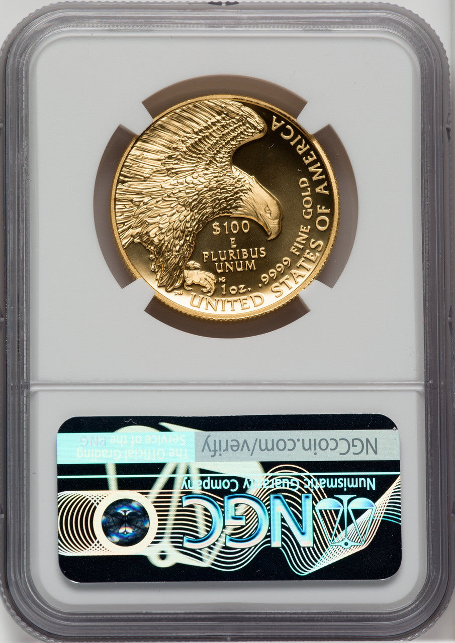 2019-W $100 High Relief Enhanced Mike Castle Signature NGC MS70