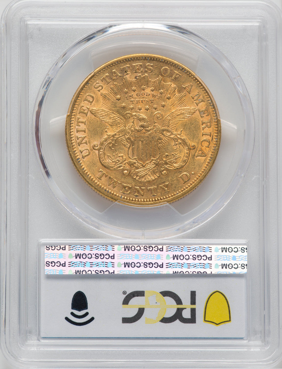 1873-S $20 OPEN 3 Liberty Double Eagle PCGS AU50