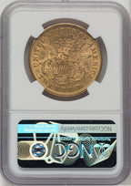 1873-S $20 OPEN 3 Liberty Double Eagle NGC AU58