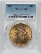 1901 $20 Liberty Double Eagle PCGS MS62
