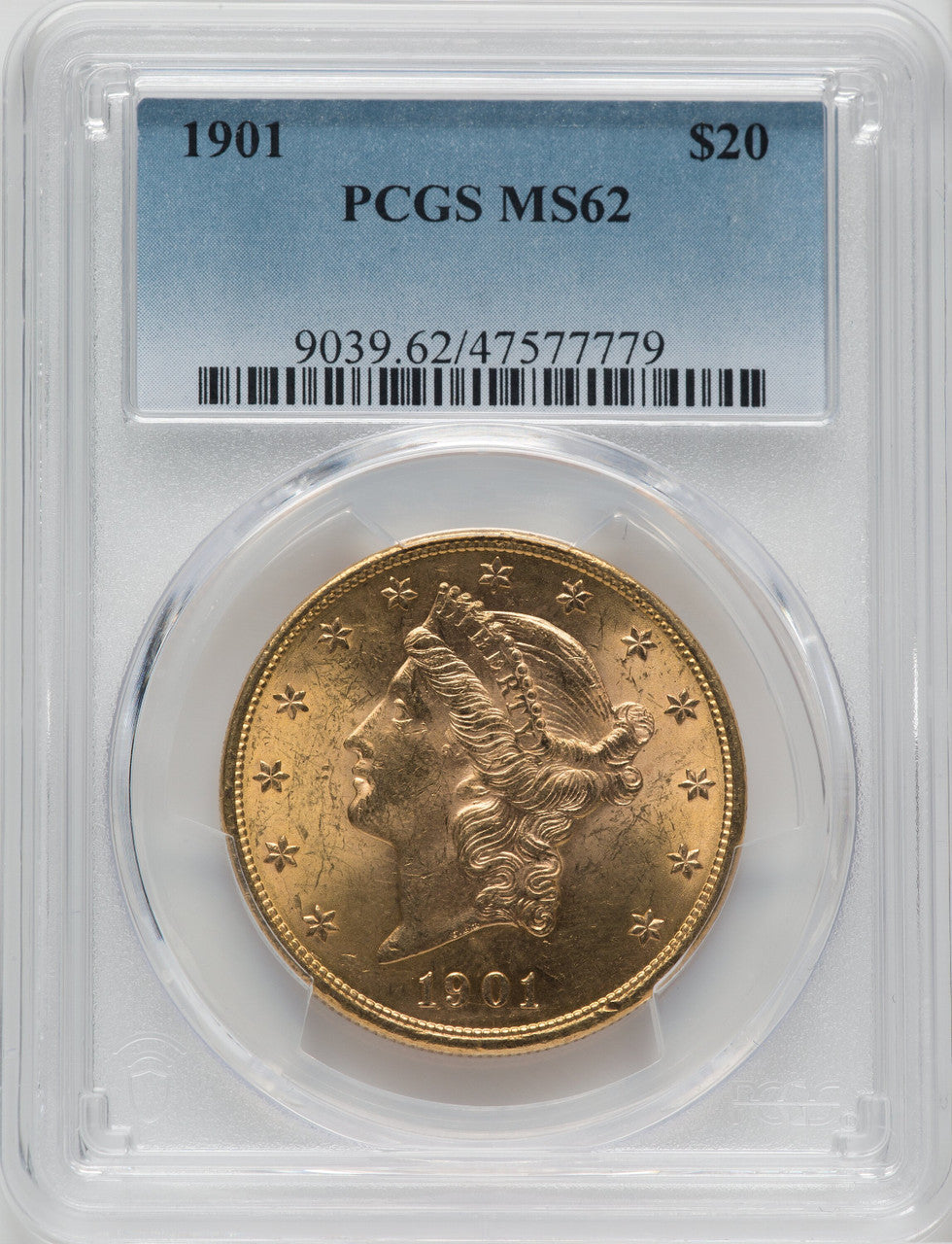 1901 $20 Liberty Double Eagle PCGS MS62