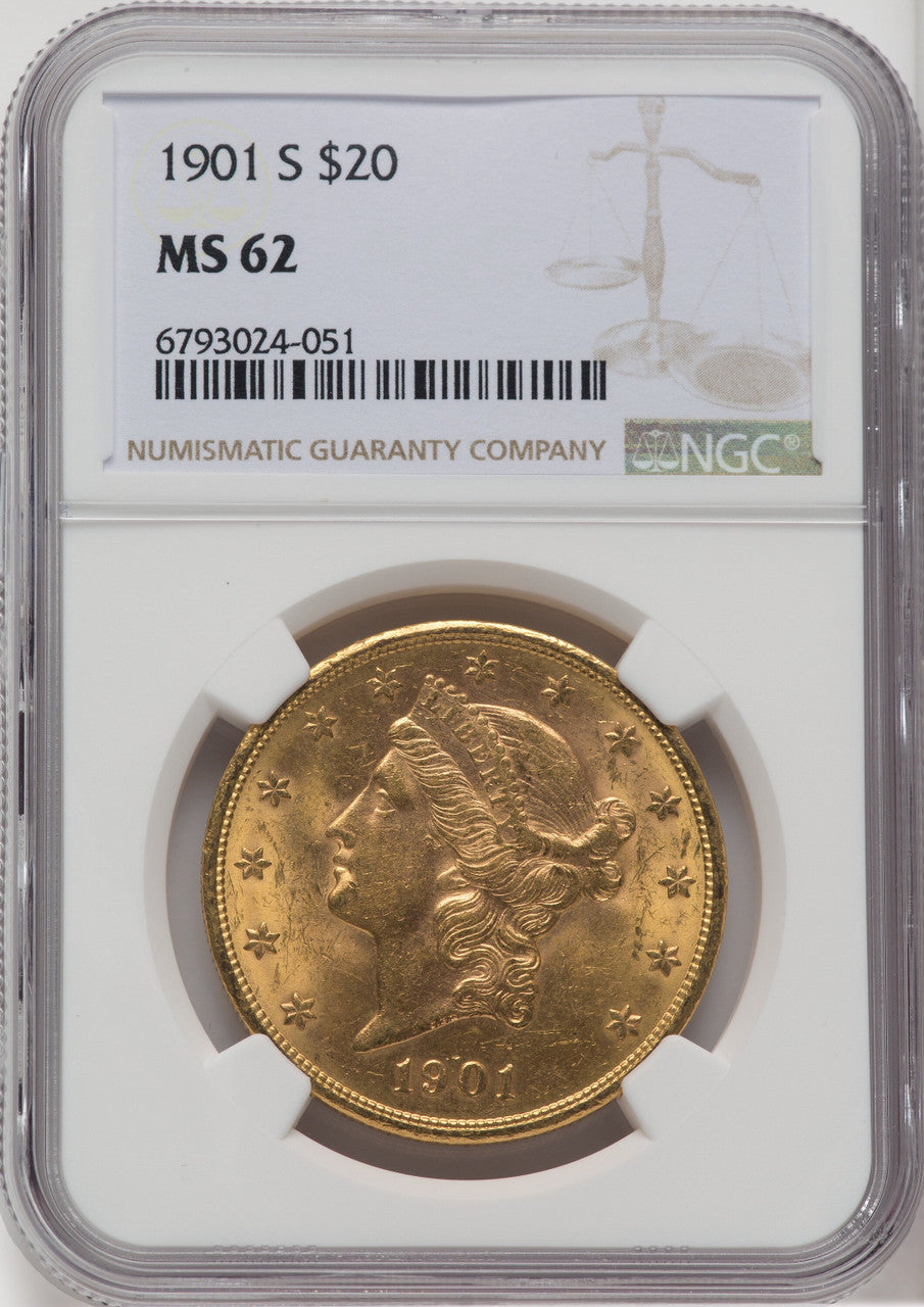 1901-S $20 Liberty Double Eagle NGC MS62