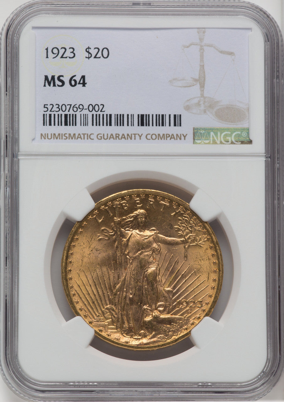 1923 $20 Saint-Gaudens Double Eagle NGC MS64