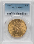 1896-S $20 Liberty Double Eagle PCGS MS62 (571631011)