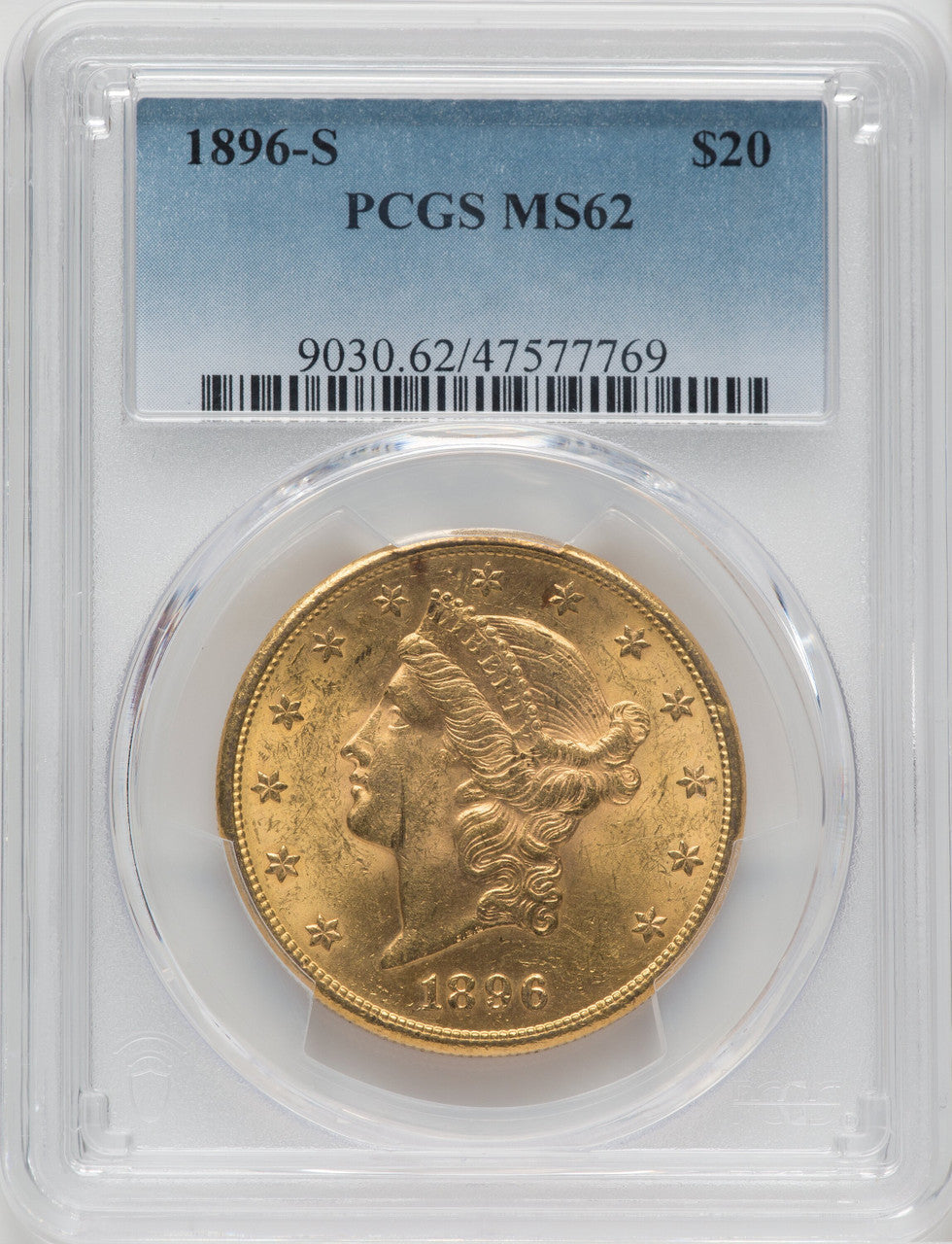 1896-S $20 Liberty Double Eagle PCGS MS62 (571631011)