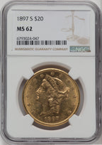 1897-S $20 Liberty Double Eagle NGC MS62 (571627341)