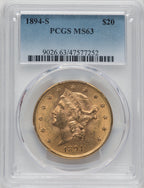 1894-S $20 Liberty Double Eagle PCGS MS63 (171373344)