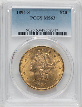 1894-S $20 Liberty Double Eagle PCGS MS63 (171373511)