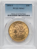 1894-S $20 Liberty Double Eagle PCGS MS63 (171373920)