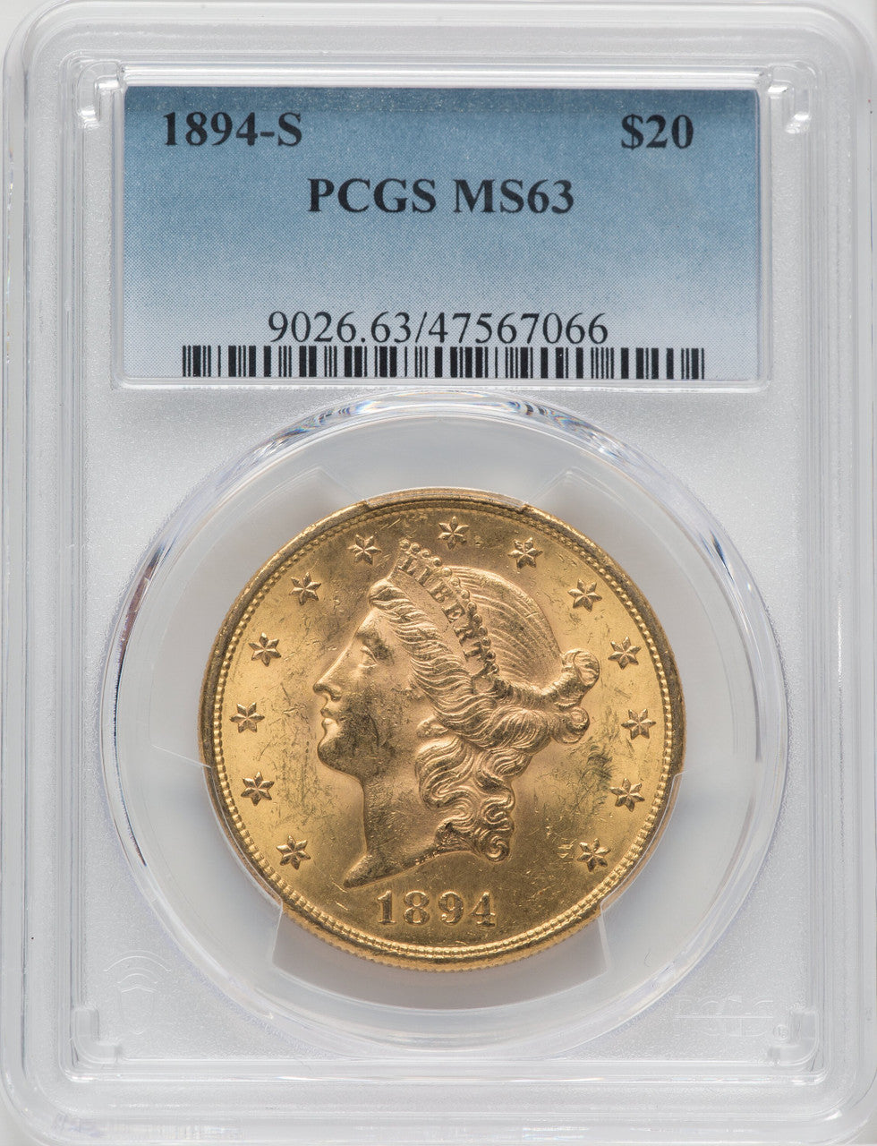 1894-S $20 Liberty Double Eagle PCGS MS63 (171373920)