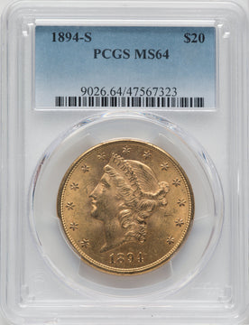 1894-S $20 Liberty Double Eagle PCGS MS64 (171373691)