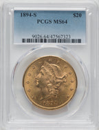 1894-S $20 Liberty Double Eagle PCGS MS64 (171373691)