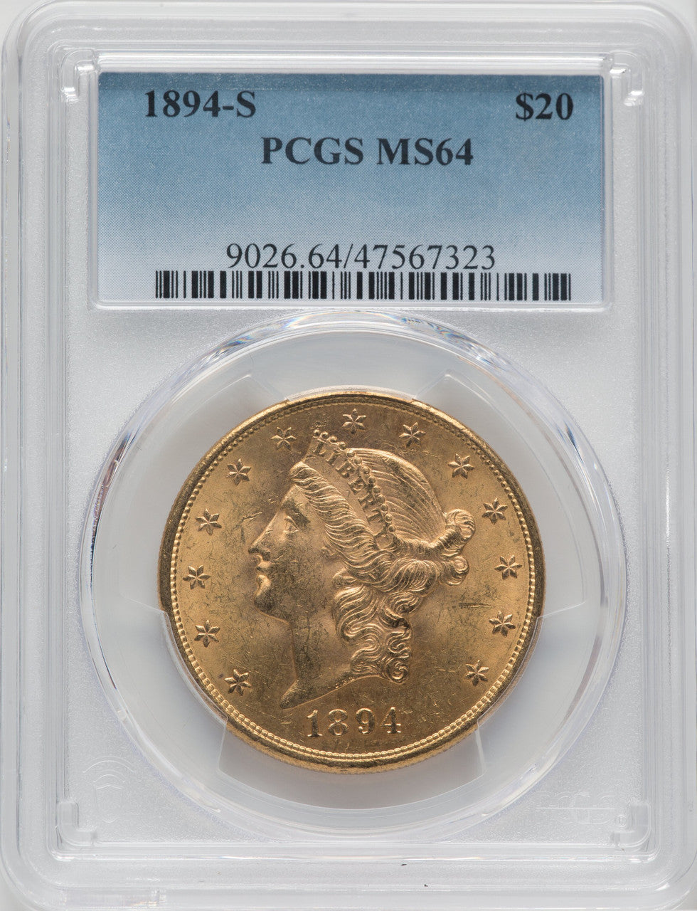 1894-S $20 Liberty Double Eagle PCGS MS64 (171373691)