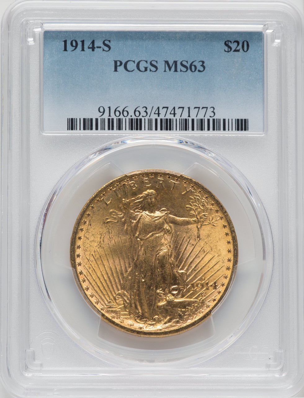 1914-S $20 Saint-Gaudens Double Eagle PCGS MS63 (571628037)