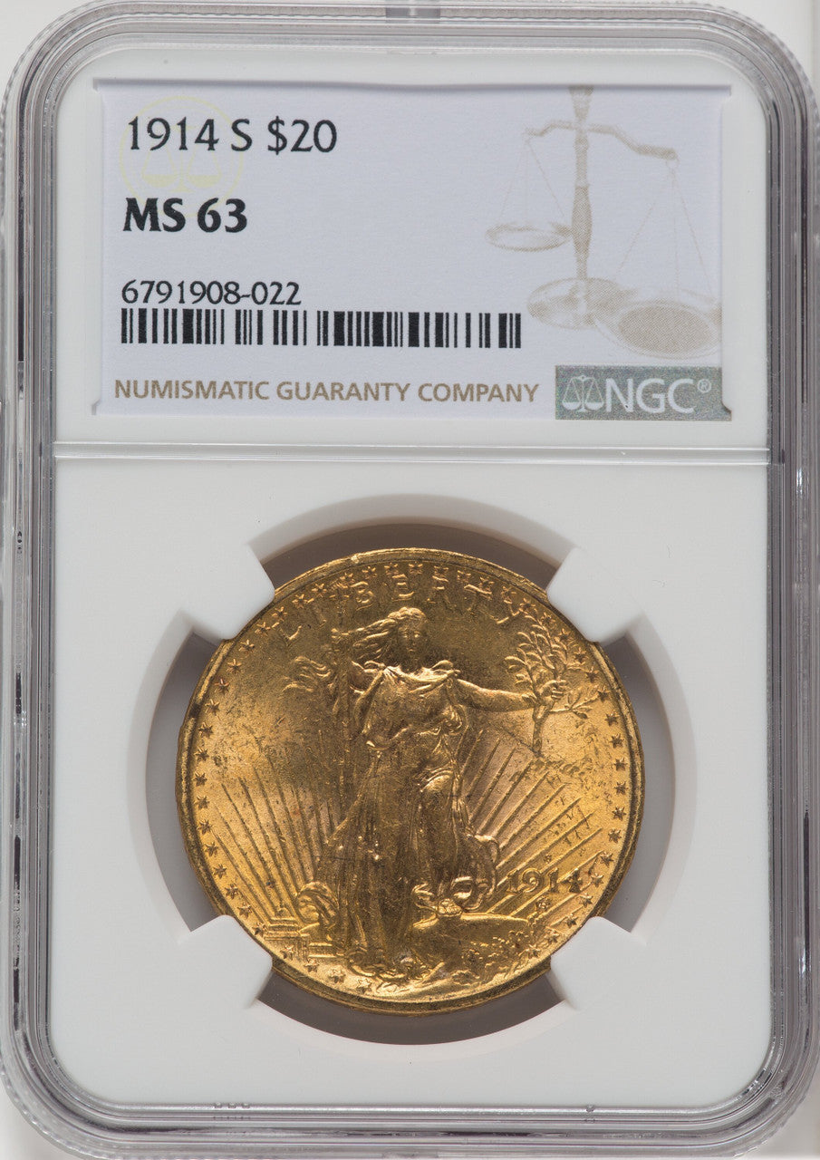 1914-S $20 Saint-Gaudens Double Eagle NGC MS63 (173767060)