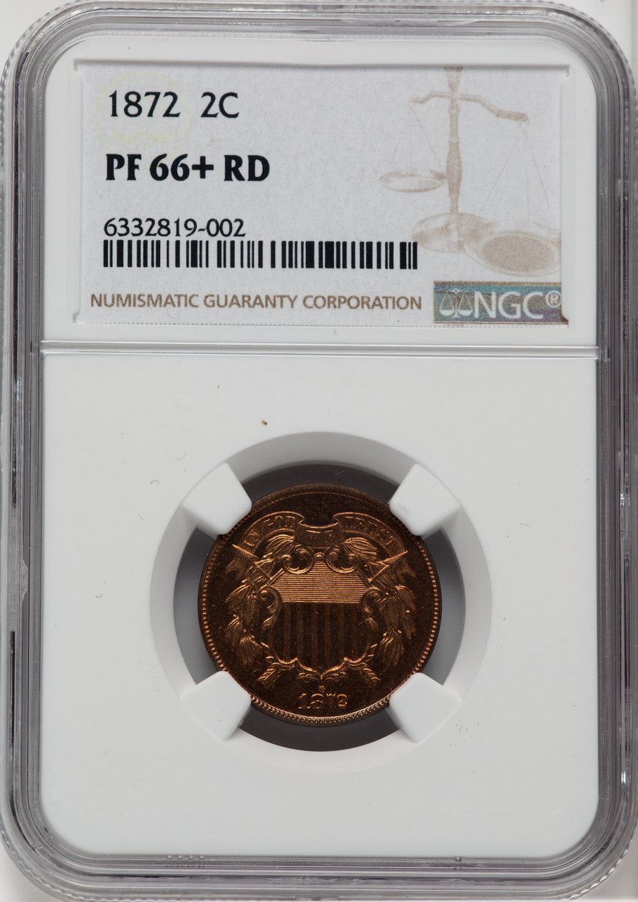 1872 2C RD Proof Two Cent Pieces NGC PR66+