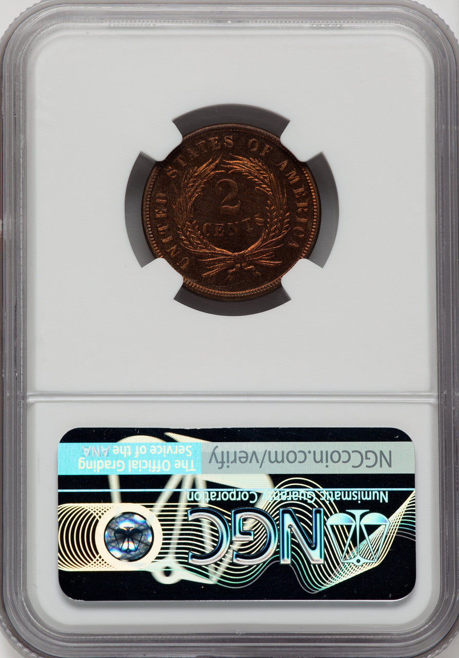 1872 2C RD Proof Two Cent Pieces NGC PR66+