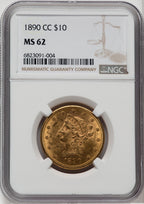 1890-CC $10 Liberty Eagle NGC MS62
