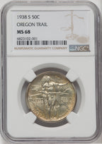 1938-S 50C Oregon Commemorative Silver NGC MS68