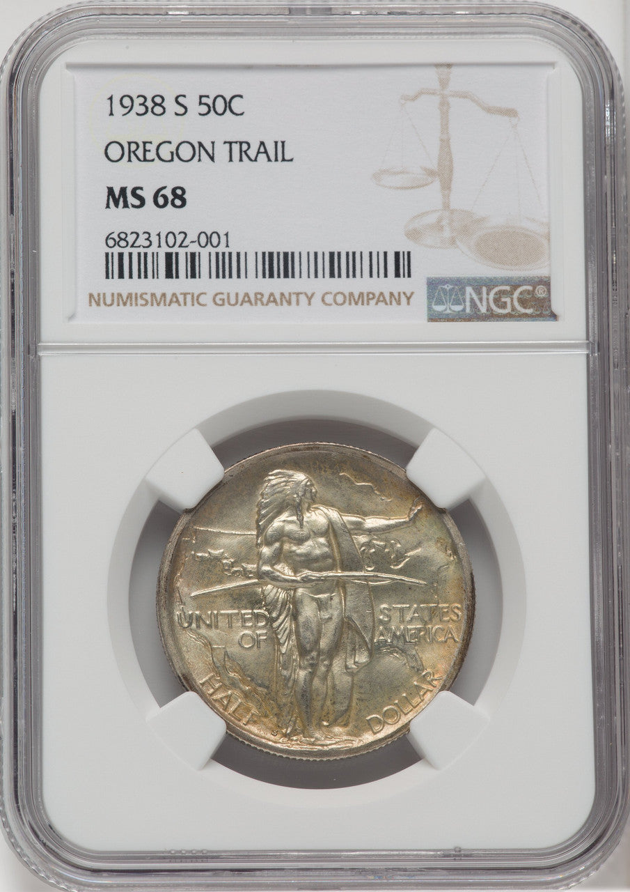 1938-S 50C Oregon Commemorative Silver NGC MS68