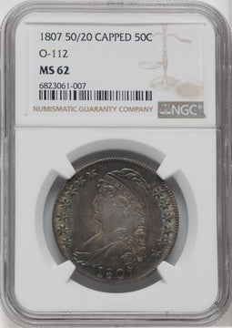 1807 50C Lg Stars 50/20 O-112 Bust Half Dollar NGC MS62