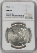 1925 $1 Peace Dollar NGC MS67 (762347055)