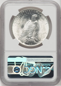1923 $1 CAC Peace Dollar NGC MS66+