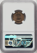 1860 1C Pointed Bust FS-401 CAC Indian Cent NGC MS64+