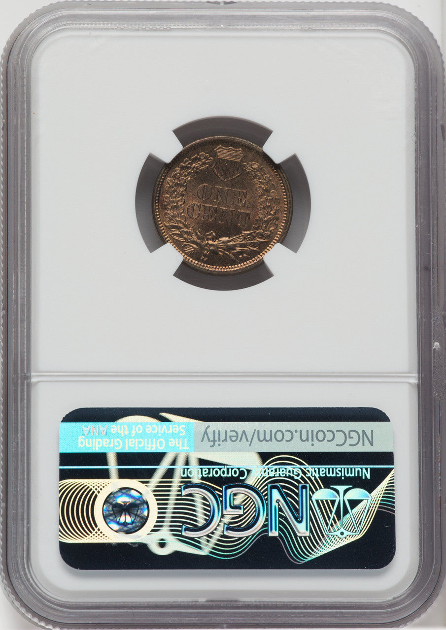 1860 1C Pointed Bust FS-401 CAC Indian Cent NGC MS64+
